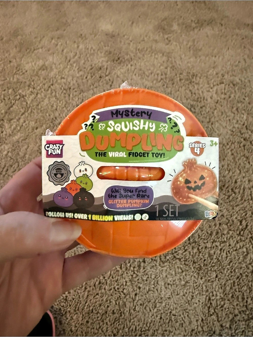 Crazy Fun Mystery Squishy Dumpling Toy Orange NWT